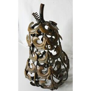 Country decor rustic metal copper colored pear